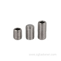 Stainless steel set screws with flat point